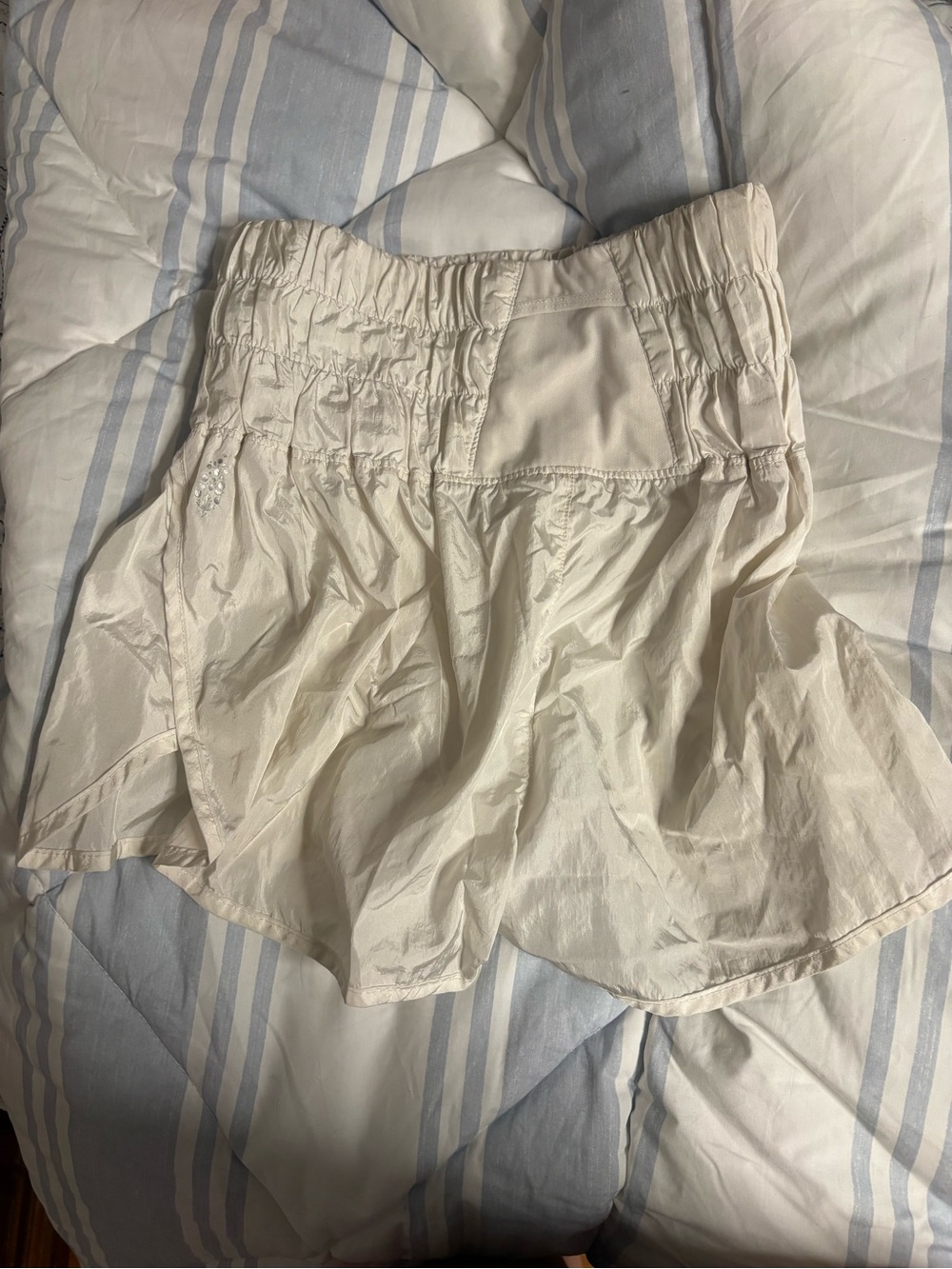 Free People Cream Lightweight Flared Athletic Short